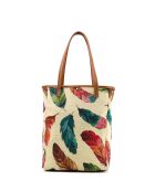 Elyna veelkleurige leren schoudertas - 40x36x14,5cm