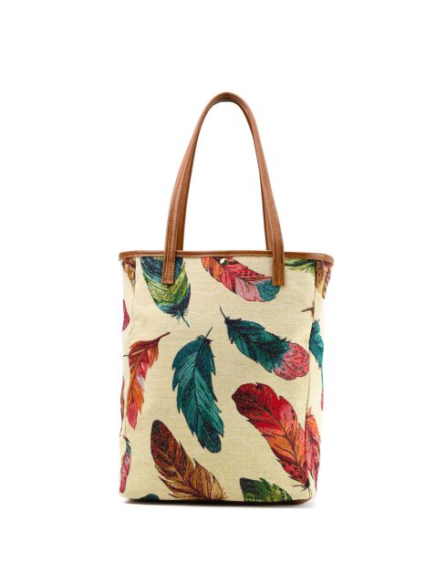 Elyna veelkleurige leren schoudertas - 40x36x14,5cm