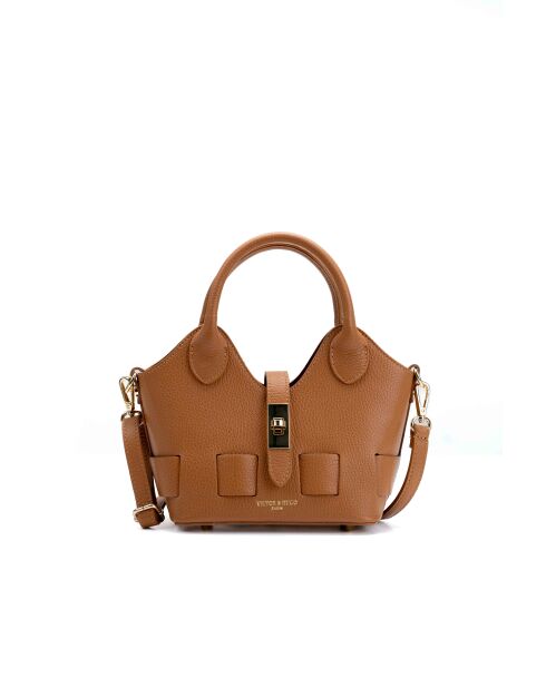 Noho camel leren schoudertas - 25x12x11cm