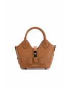 Noho camel leren schoudertas - 25x12x11cm