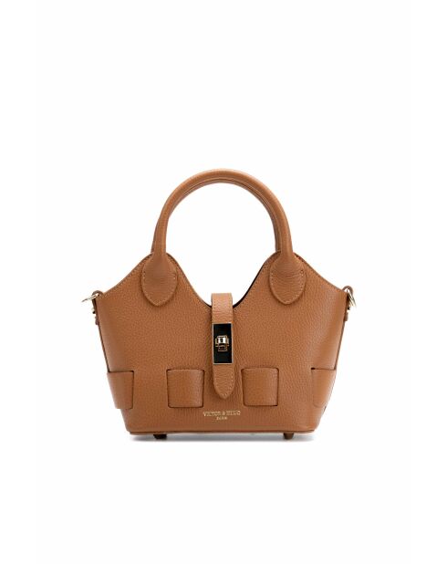 Noho camel leren schoudertas - 25x12x11cm