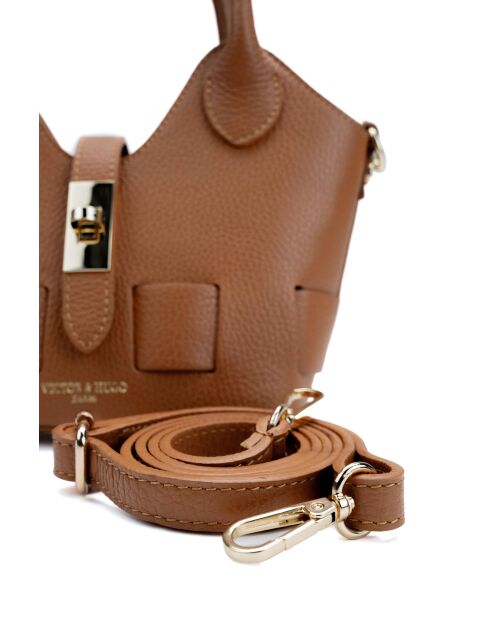 Noho camel leren schoudertas - 25x12x11cm