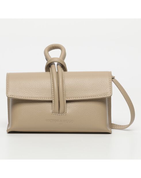Emy Lederhandtasche helltaupe - 22x11x5 cm