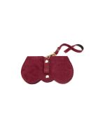 Samy plum leren brillenhouder - 15x8x1cm