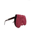 Samy plum leren brillenhouder - 15x8x1cm