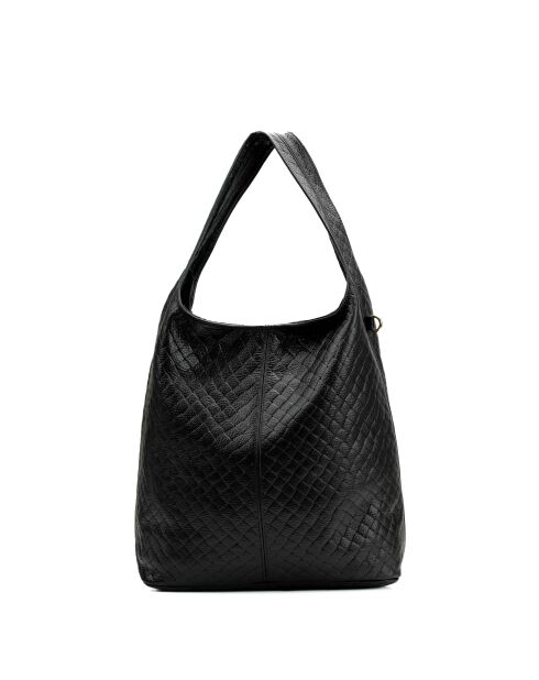 Vicky Schultertasche aus schwarzem Leder - 40x32x15cm