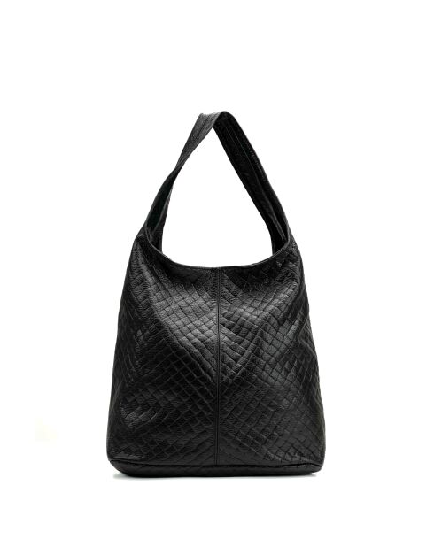 Vicky Schultertasche aus schwarzem Leder - 40x32x15cm