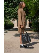 Sac porte épaule en cuir Vicky noir - 40x32x15cm