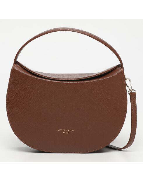 Alexa Schultertasche aus braunem Leder - 30x19x7,5cm