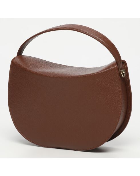 Alexa Schultertasche aus braunem Leder - 30x19x7,5cm