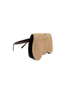 Porte lunettes en cuir Samy beige - 15x8x1cm