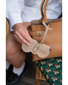 Porte lunettes en cuir Samy beige - 15x8x1cm