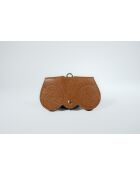Moly camel leren brillenhouder - 15x8x2cm