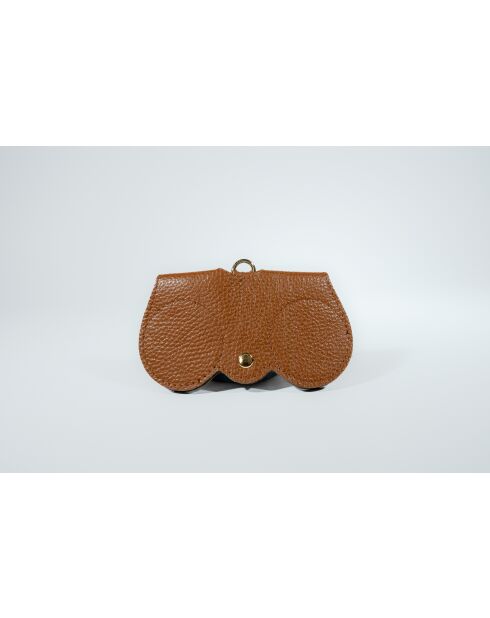 Moly camel leren brillenhouder - 15x8x2cm