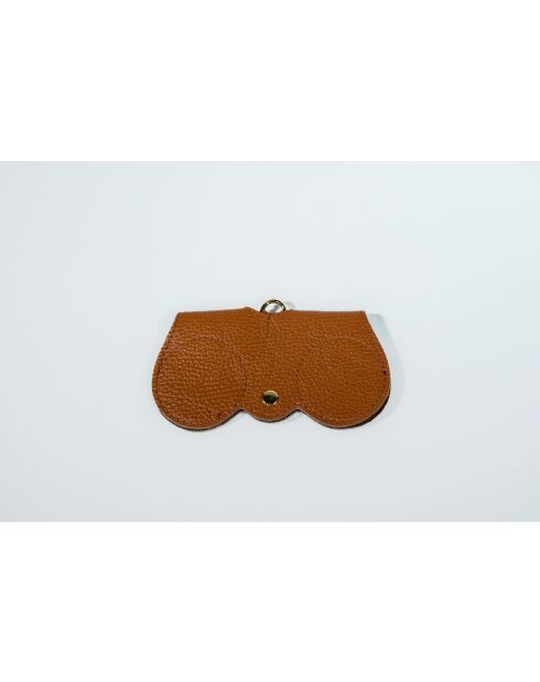 Moly camel leren brillenhouder - 15x8x2cm
