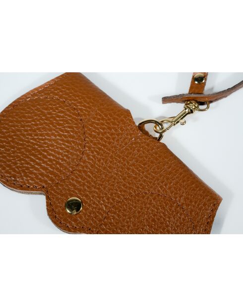 Moly camel leren brillenhouder - 15x8x2cm