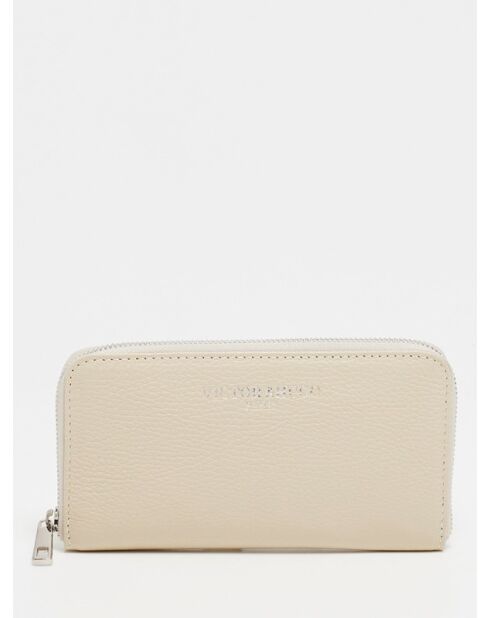 Portefeuille en cuir Kaya beige - 19.5x10.5cm