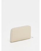 Portefeuille en cuir Kaya beige - 19.5x10.5cm