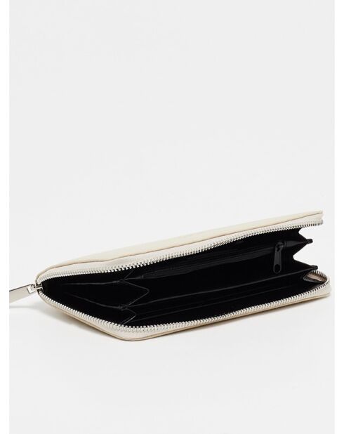 Portefeuille en cuir Kaya beige - 19.5x10.5cm