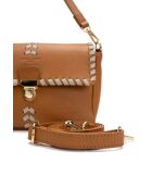 Rima camel/beige leren schoudertas - 26x17x7,5cm