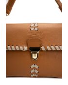 Rima camel/beige leren schoudertas - 26x17x7,5cm