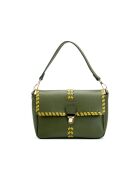 Schultertasche Rima aus Leder in Olivgrün/Matcha - 26x17x7,5 cm