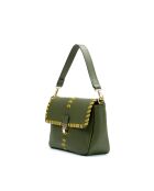 Schultertasche Rima aus Leder in Olivgrün/Matcha - 26x17x7,5 cm