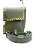 Schultertasche Rima aus Leder in Olivgrün/Matcha - 26x17x7,5 cm