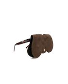Samy moka leren brillenhouder - 15x8x1cm
