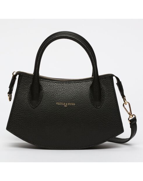 Sac à main en cuir Versailles noir - 25.5x14.5x6.5cm