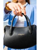 Versailles schwarze Lederhandtasche - 25,5 x 14,5 x 6,5 cm