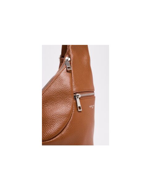 Balt camel leren bananentas - 35x30x10cm