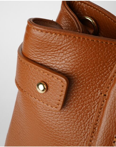 Luna camel leren schoudertas - 36x27x14CM