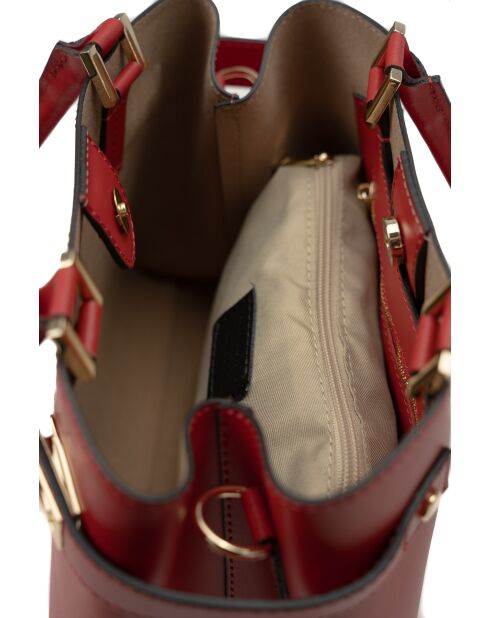 Nelia rote Lederhandtasche - 27x22x12cm