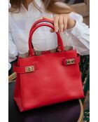 Nelia rote Lederhandtasche - 27x22x12cm