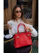 Nelia rote Lederhandtasche - 27x22x12cm