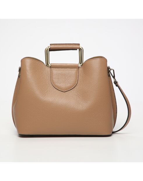 Borsa a mano Biana in pelle taupe - 29x25x13,5cm