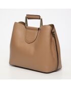 Borsa a mano Biana in pelle taupe - 29x25x13,5cm