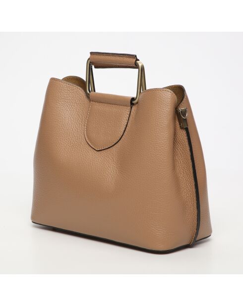 Borsa a mano Biana in pelle taupe - 29x25x13,5cm