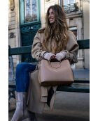 Borsa a mano Biana in pelle taupe - 29x25x13,5cm
