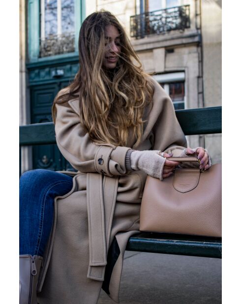 Borsa a mano Biana in pelle taupe - 29x25x13,5cm