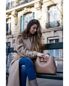 Borsa a mano Biana in pelle taupe - 29x25x13,5cm