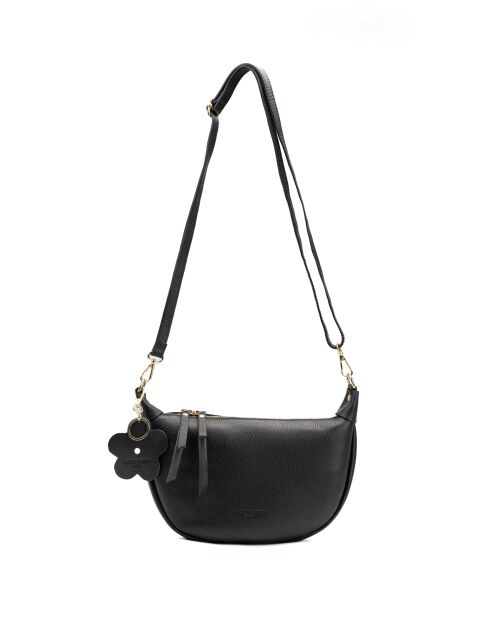 Bandolera de piel Dalí negra - 28x16x6cm