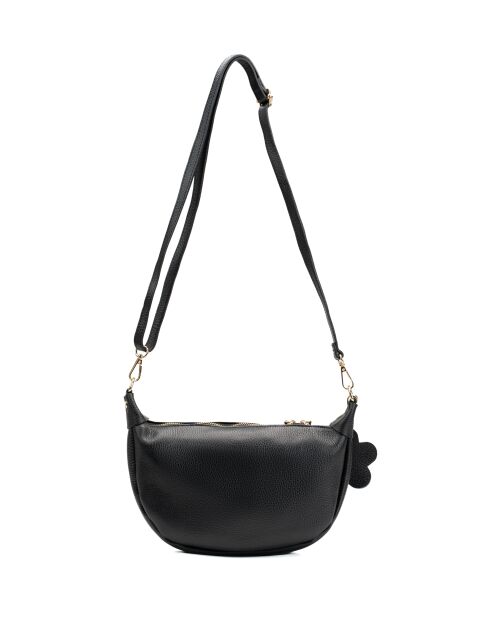 Bandolera de piel Dalí negra - 28x16x6cm