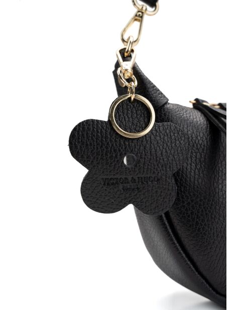 Bandolera de piel Dalí negra - 28x16x6cm