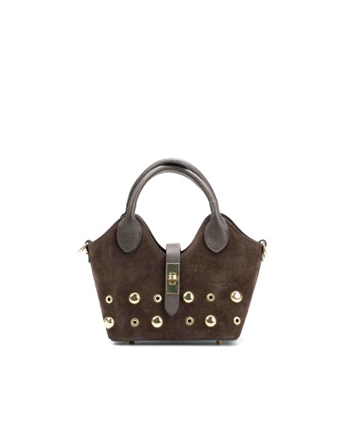 Josie Schultertasche aus Mokka-Leder - 25x12x11cm