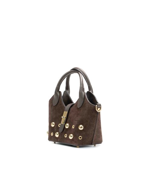 Josie Schultertasche aus Mokka-Leder - 25x12x11cm