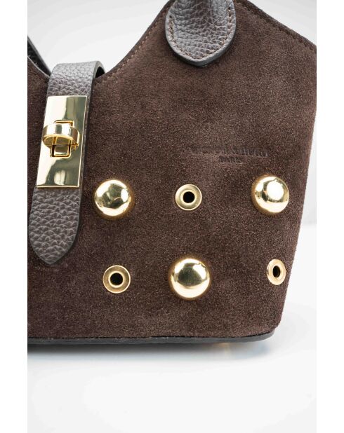 Josie Schultertasche aus Mokka-Leder - 25x12x11cm