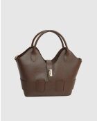 Soho mokka leren handtas - 28x43x16cm