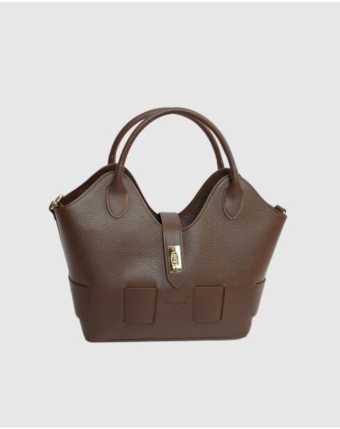 Soho mokka leren handtas - 28x43x16cm